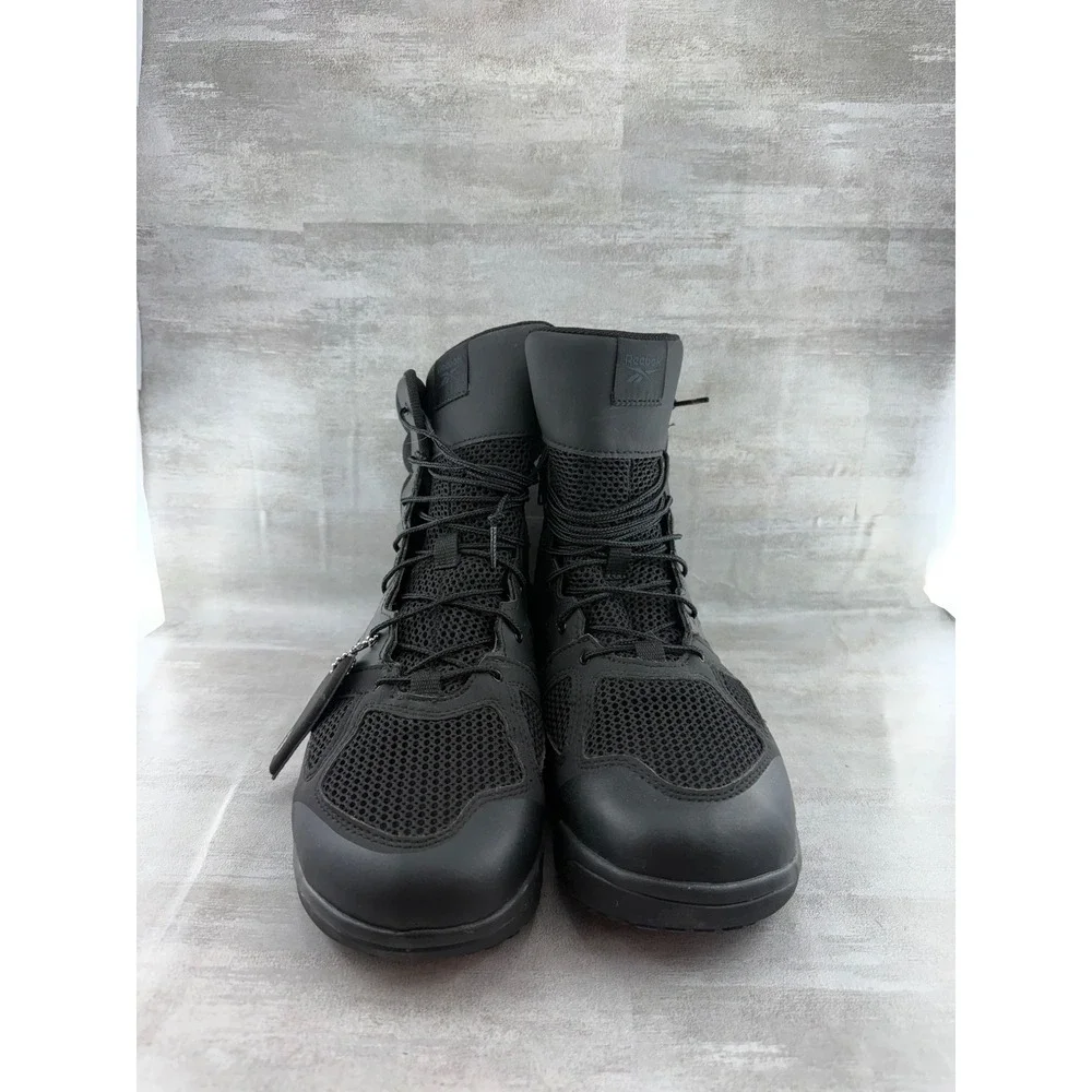 Reebok Work Men RB7120 Sublite Cushion Tactical Boots Black 13W Side Zip EH SR